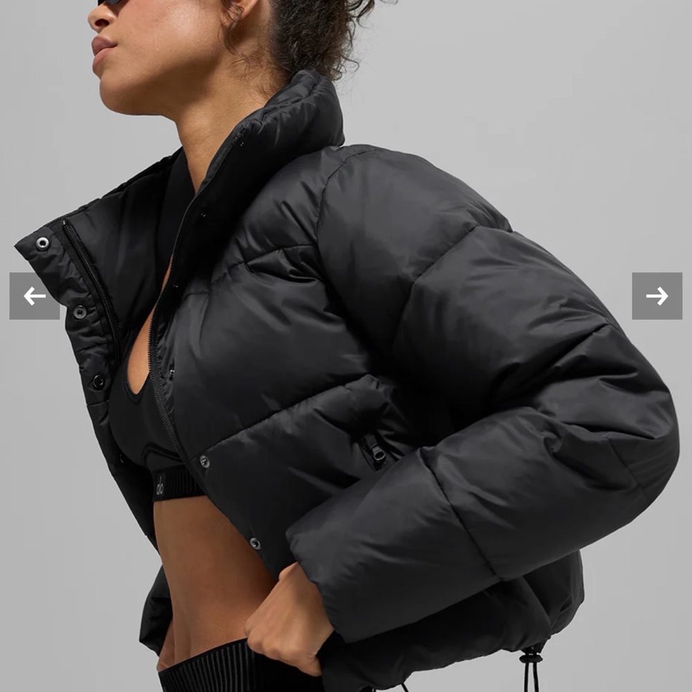 ALO Yoga Black Quilted High-Collar Puffer Jacket - Picture 3 of 6